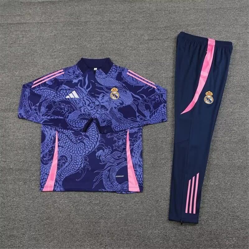 Real Madrid Soccer Tracksuit Dark Blue Replica 24/25