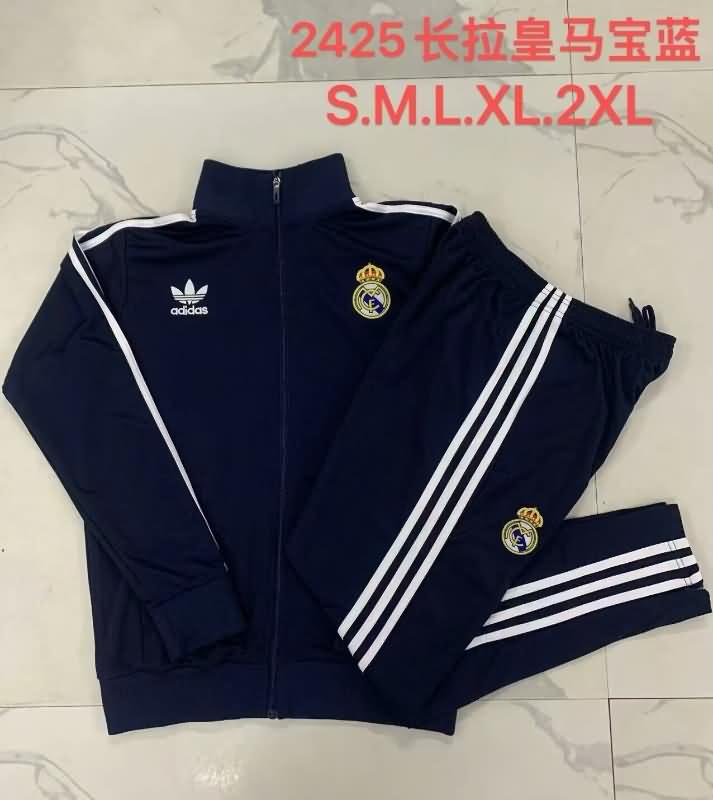 Real Madrid Soccer Tracksuit 04 Dark Blue Replica 24/25