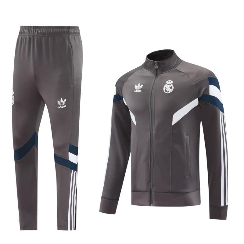 Real Madrid Soccer Tracksuit 02 Grey Replica 24/25