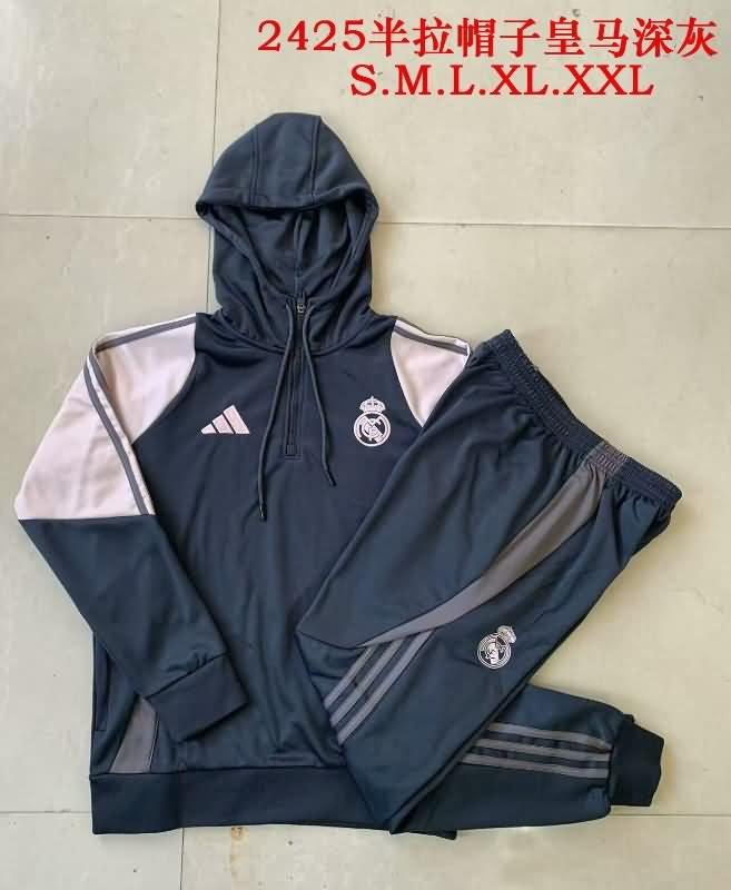 Real Madrid Soccer Tracksuit 04 Grey Replica 24/25