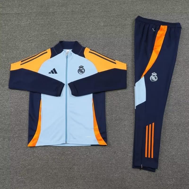 Real Madrid Soccer Tracksuit Light Blue Replica 24/25