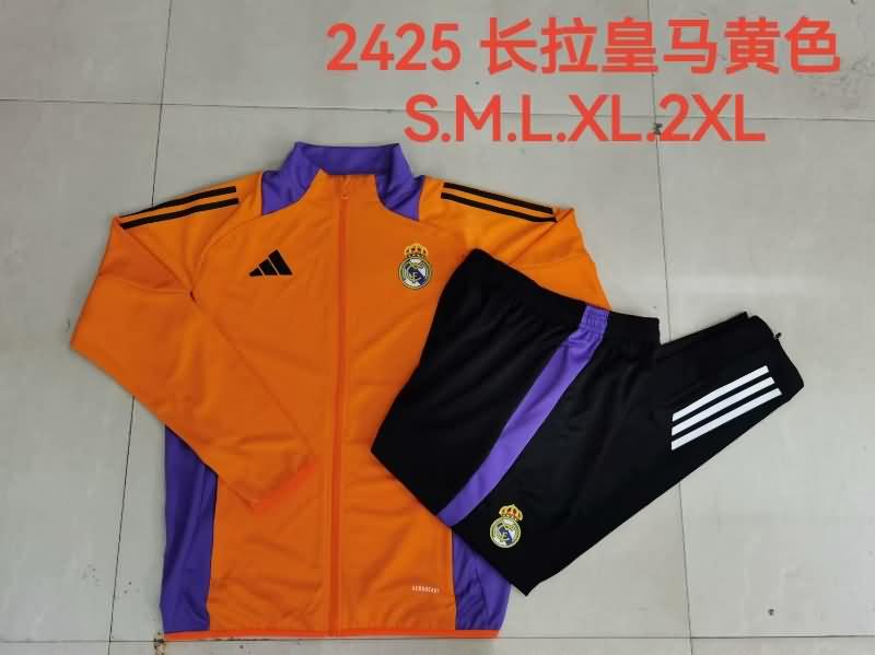 Real Madrid Soccer Tracksuit Orange Replica 24/25