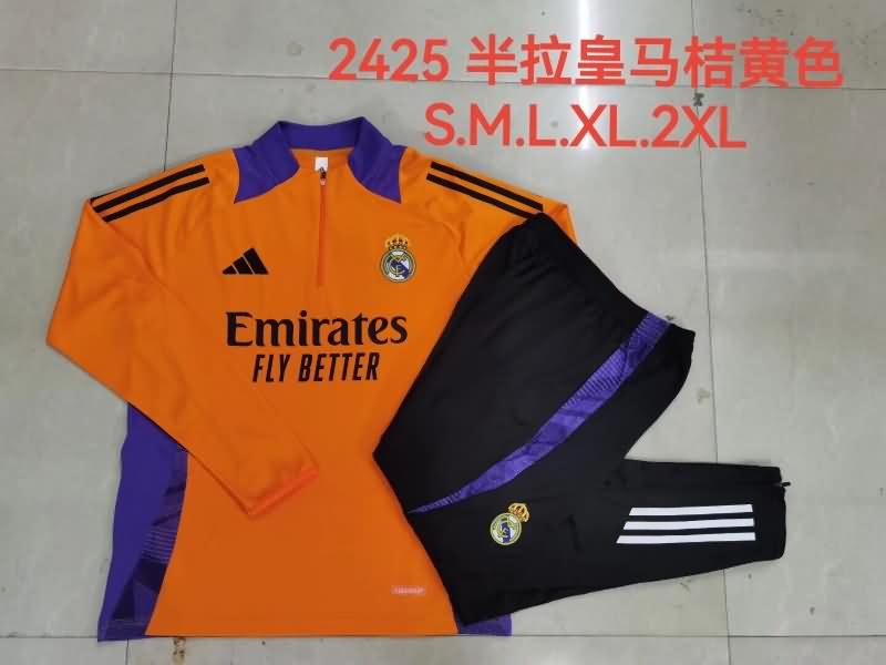 Real Madrid Soccer Tracksuit 02 Orange Replica 24/25