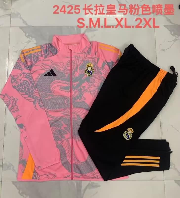 Real Madrid Soccer Tracksuit Pink Replica 24/25