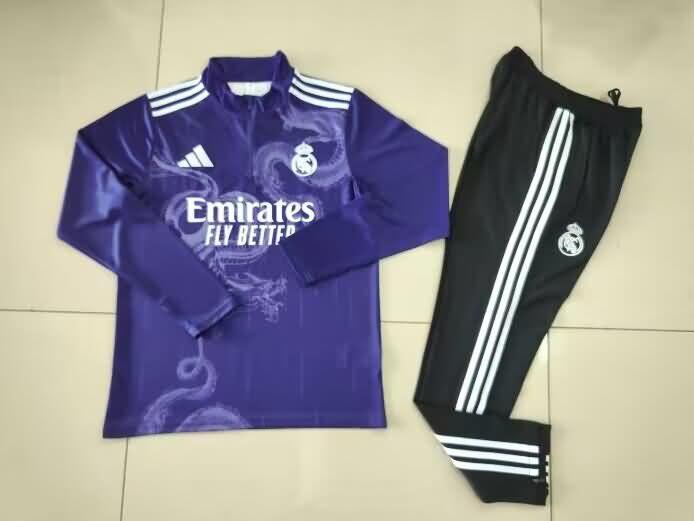 Real Madrid Soccer Tracksuit Purples Replica 24/25