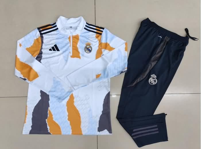 Real Madrid Soccer Tracksuit 09 White Replica 24/25