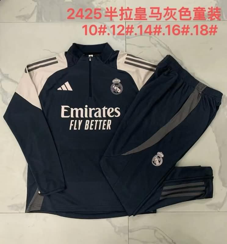 Kids Real Madrid Soccer Tracksuit 02 Black Replica 24/25