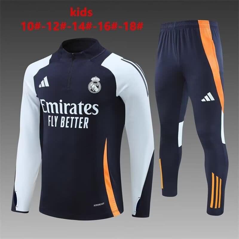 Kids Real Madrid Soccer Tracksuit 02 Dark Blue Replica 24/25