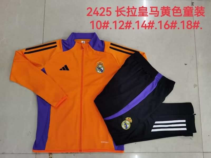 Kids Real Madrid Soccer Tracksuit Orange Replica 24/25