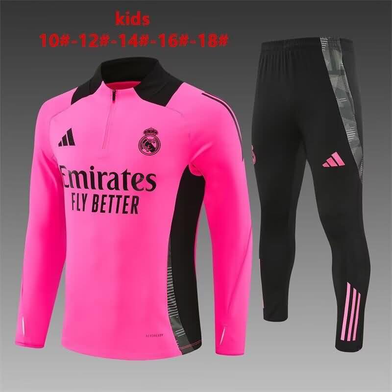 Kids Real Madrid Soccer Tracksuit Pink Replica 24/25