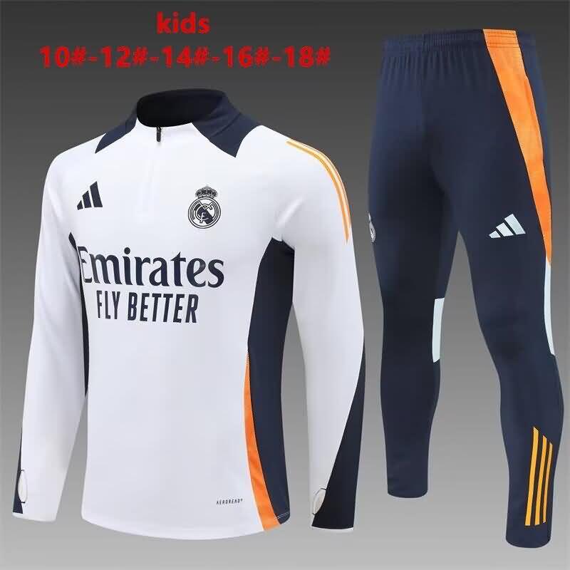 Kids Real Madrid Soccer Tracksuit White Replica 24/25