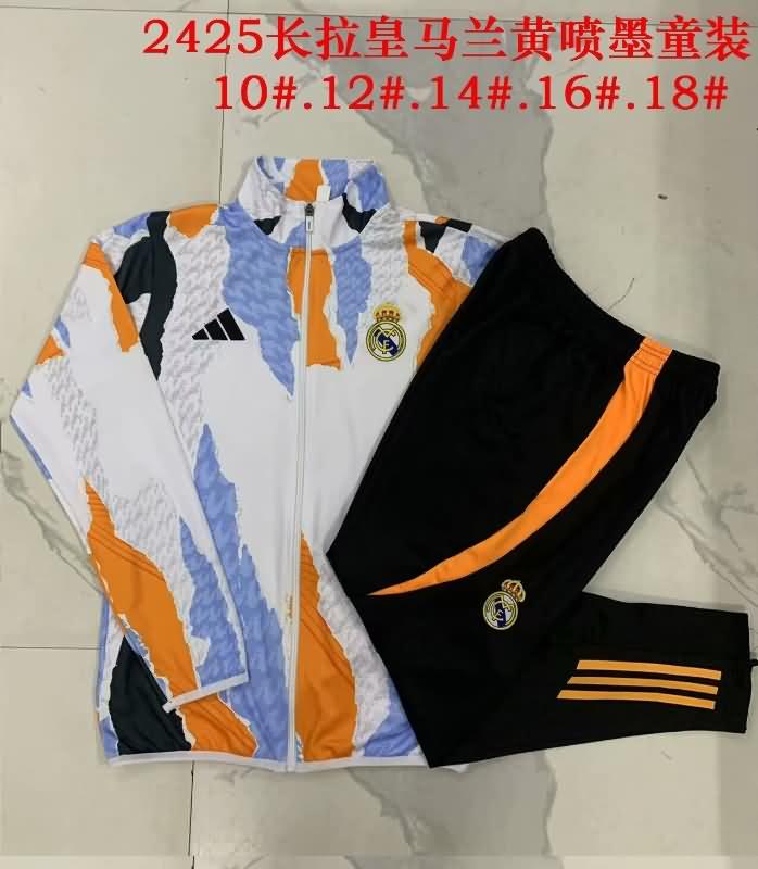 Kids Real Madrid Soccer Tracksuit 02 White Replica 24/25