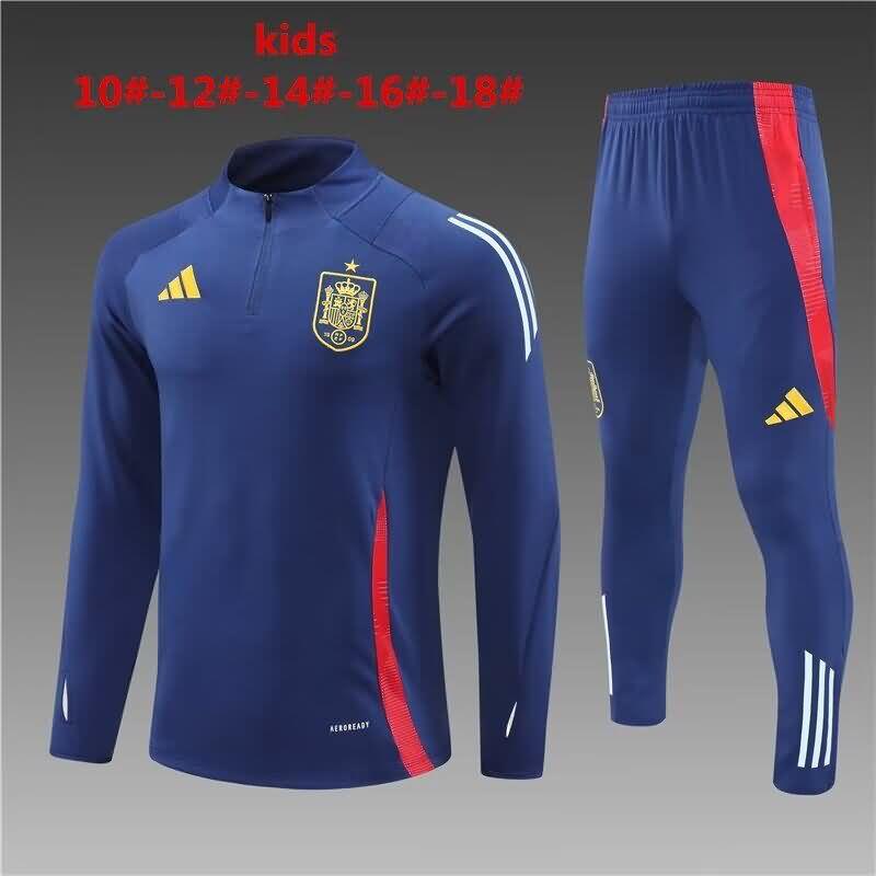 Kids Spain Soccer Tracksuit Dark Blue Replica 2024