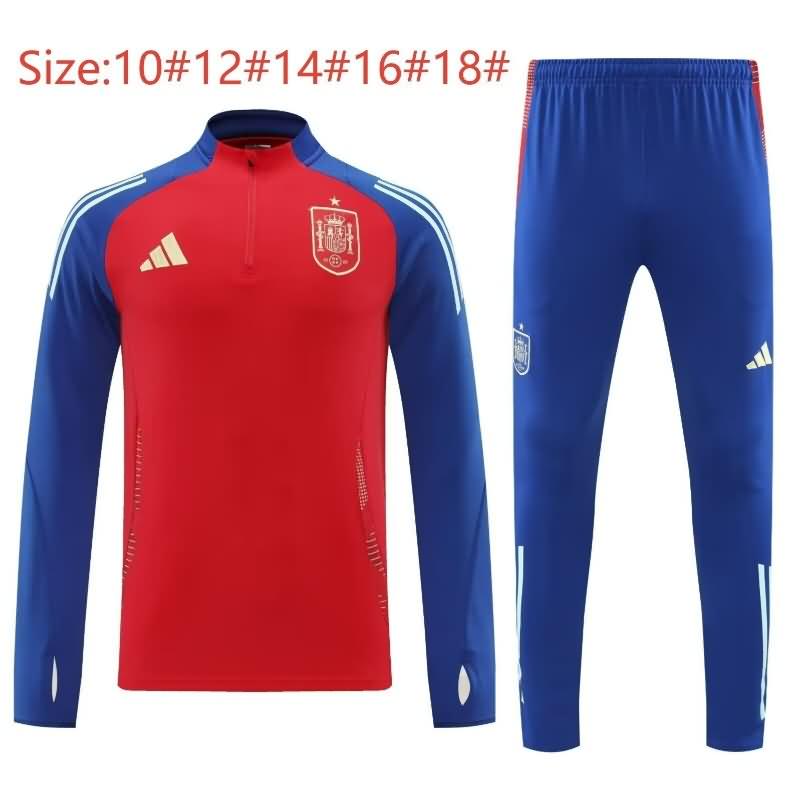 Kids Spain Soccer Tracksuit Red Replica 2024