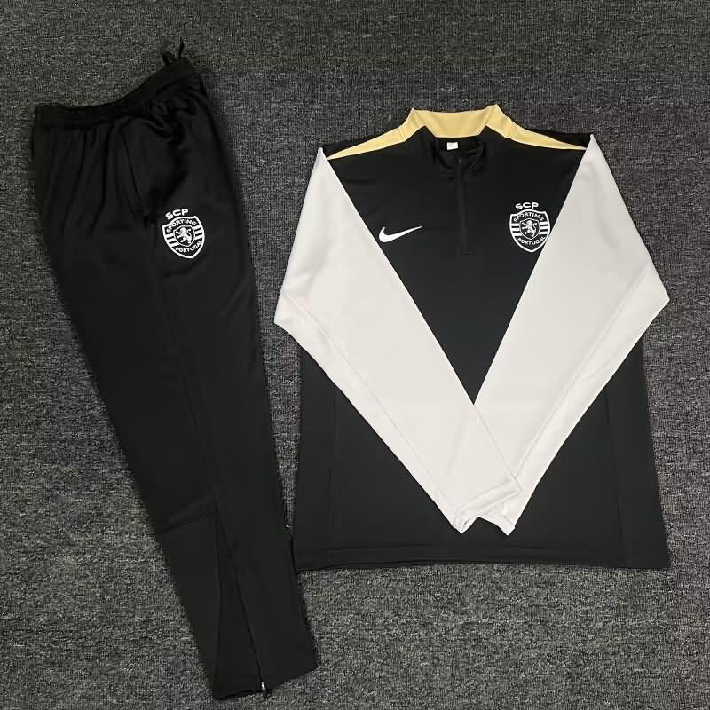 Sporting Lisbon Soccer Tracksuit Black Replica 2024