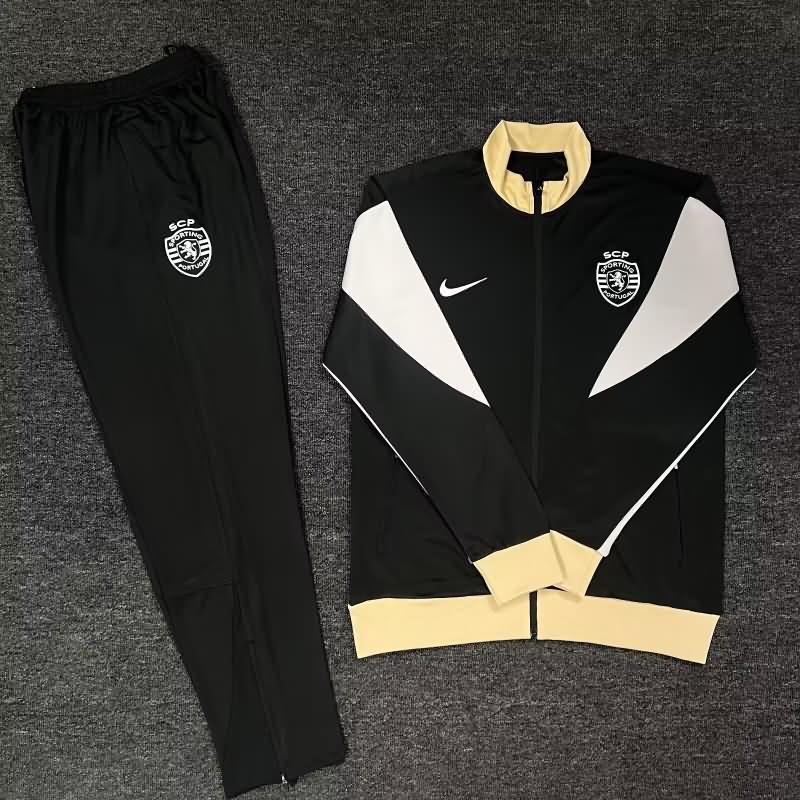 Sporting Lisbon Soccer Tracksuit 02 Black Replica 2024