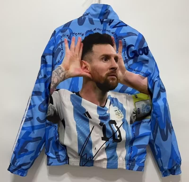 Argentina Soccer Windbreaker 02 Blue White Reversible Replica 2024