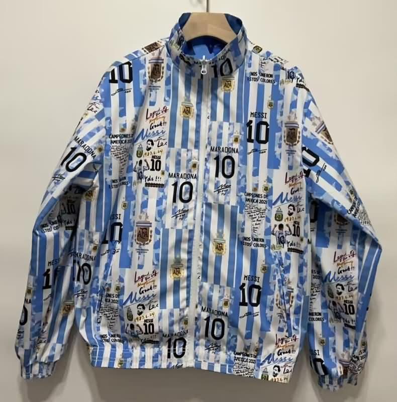 Argentina Soccer Windbreaker 02 Blue White Reversible Replica 2024