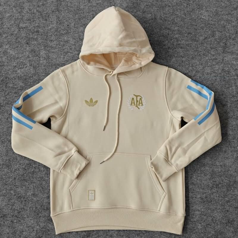 Argentina Soccer Hoodies Cream Replica 2024