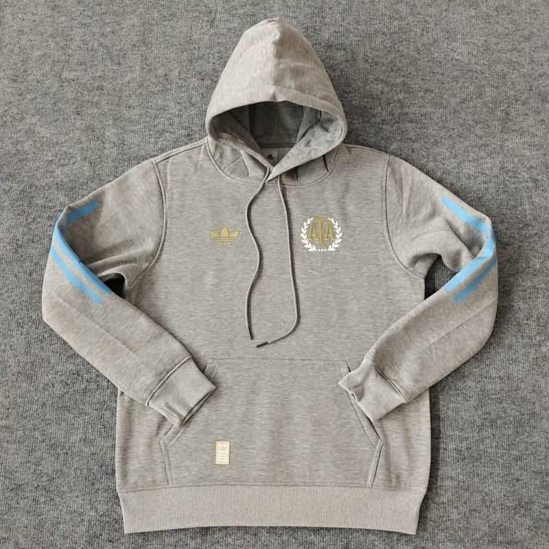 Argentina Soccer Hoodies Grey Replica 2024