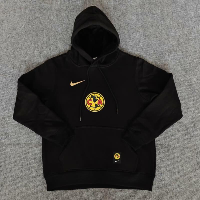 Club America Soccer Hoodie Black Replica 2024