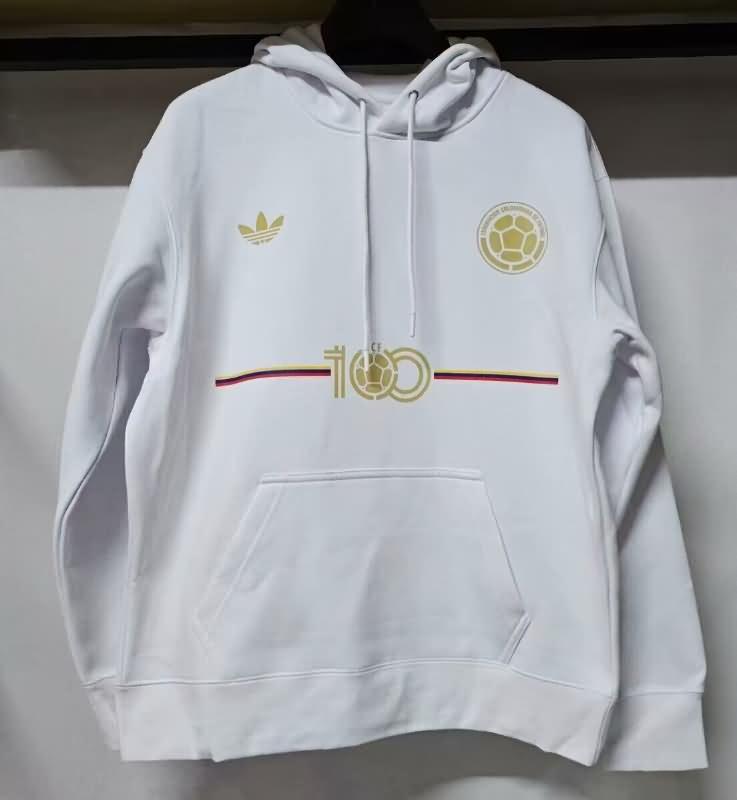 Colombia Soccer Hoodie Anniversary White Replica 100th