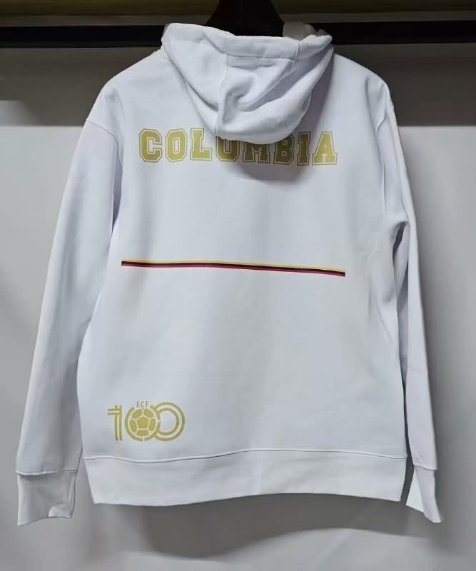 Colombia Soccer Hoodie Anniversary White Replica 100th