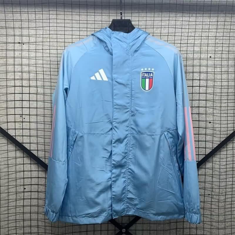 Italy Soccer Windbreaker 02 Blue Replica 2024