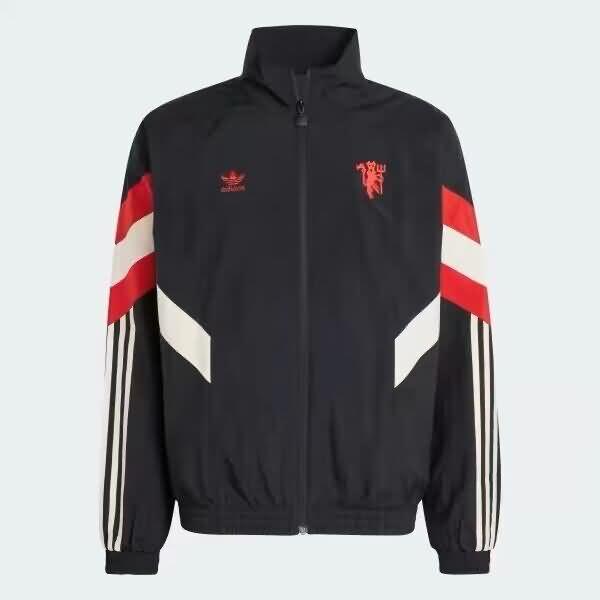 Manchester United Soccer Windbreaker Black Replica 24/25