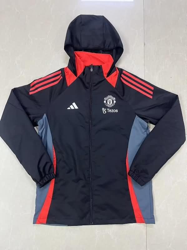 Manchester United Soccer Windbreaker 03 Black Replica 24/25