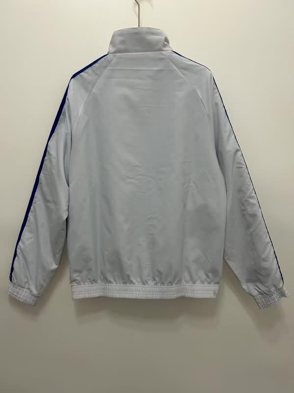 Manchester United Soccer Windbreaker Blue Grey Reversible Replica 24/25