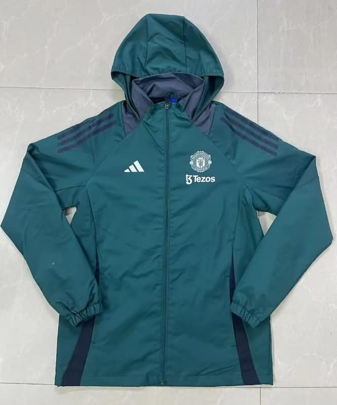 Manchester United Soccer Windbreaker Green Replica 24/25