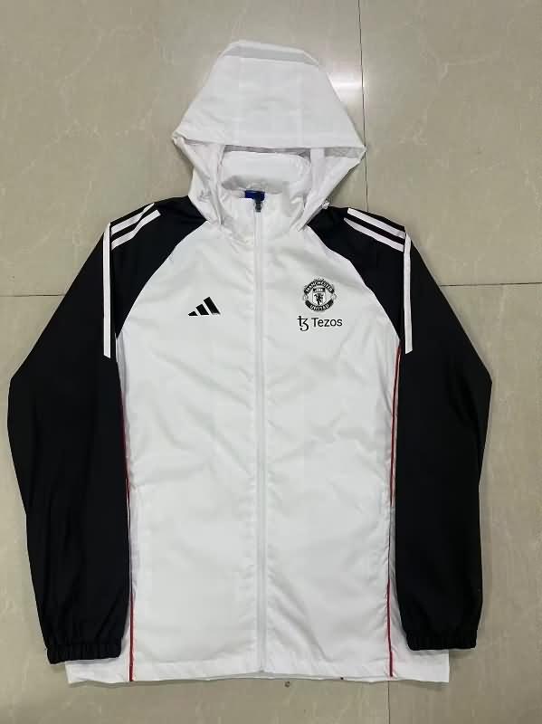 Manchester United Soccer Windbreaker White Replica 24/25