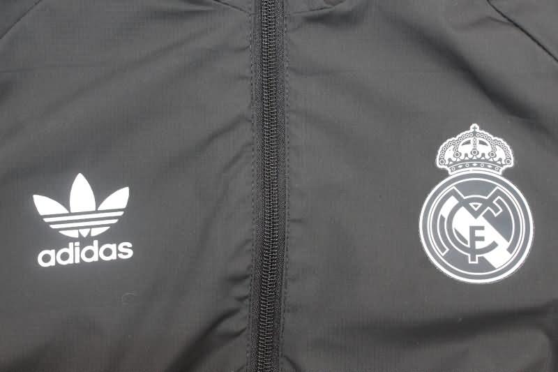 Real Madrid Soccer Windbreaker Black Replica 24/25