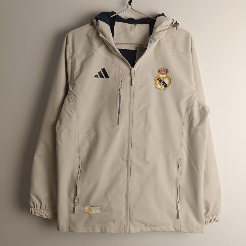 Real Madrid Soccer Windbreaker 02 Beige Replica 24/25