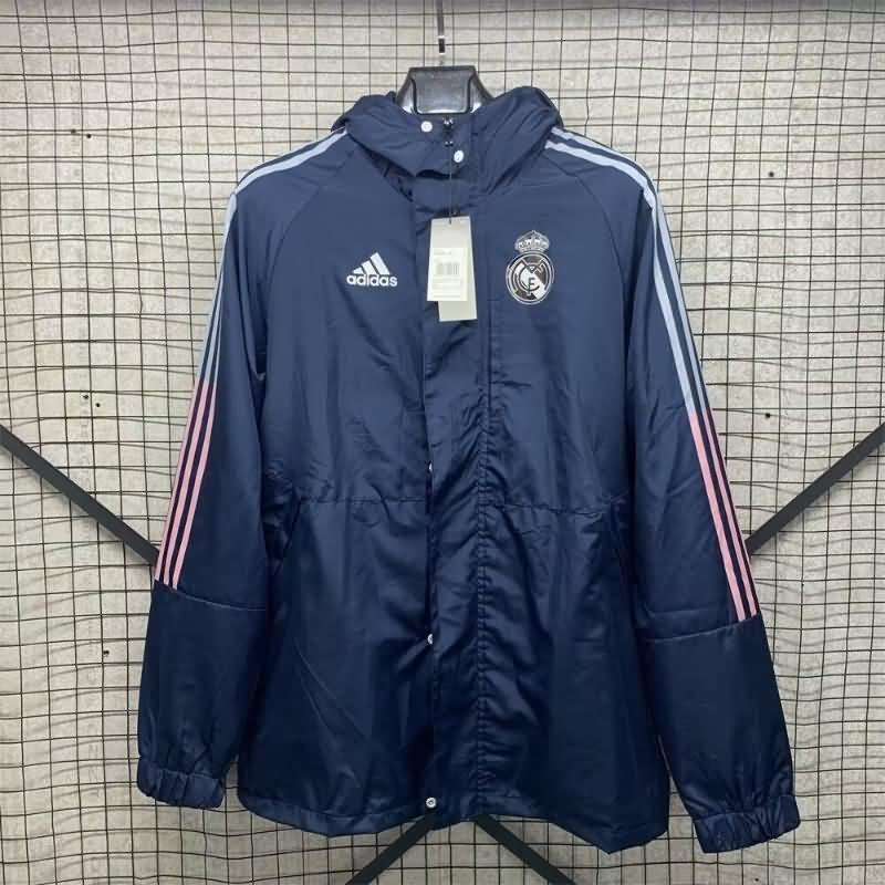 Real Madrid Soccer Windbreaker Dark Blue Replica 24/25