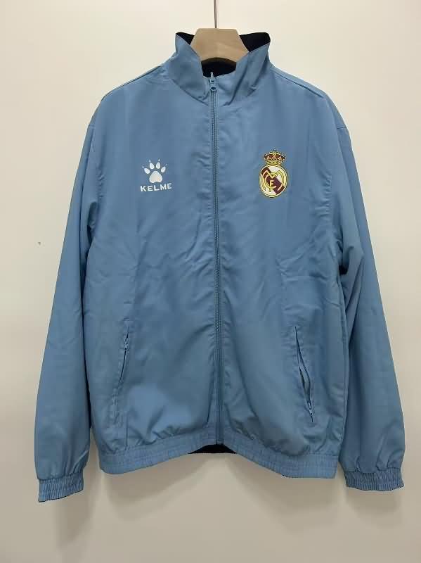 Real Madrid Soccer Windbreaker Blue Dark Blue Reversible Replica 24/25