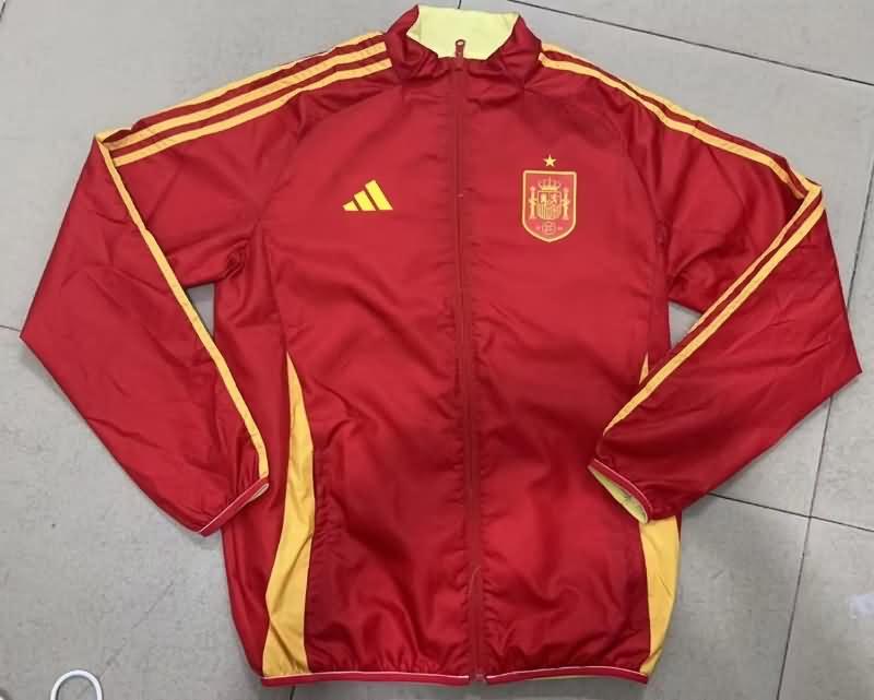 Spain Soccer Windbreaker Red Yellow Reversible Replica 2024