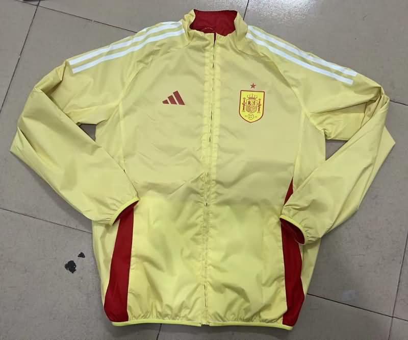 Spain Soccer Windbreaker Red Yellow Reversible Replica 2024