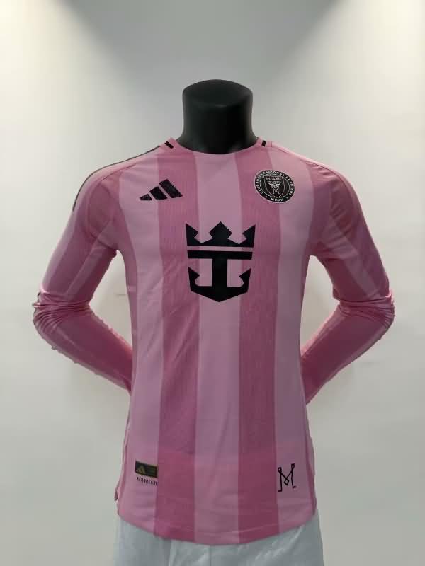 Inter Miami Soccer Jersey Home Long Sleeve (Player) 2025