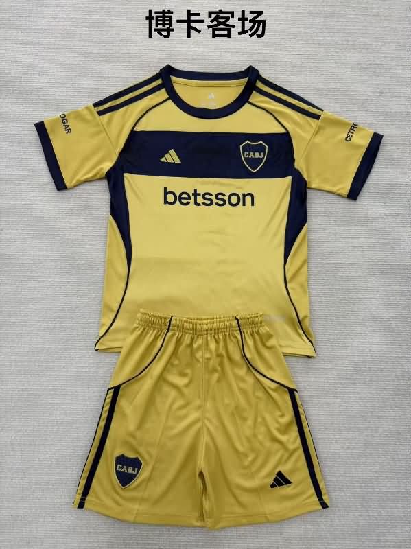 Kids Boca Juniors 25/26 Away Soccer Jersey And Shorts Kids Boca Juniors 25/26 Away Soccer Jersey And Shorts