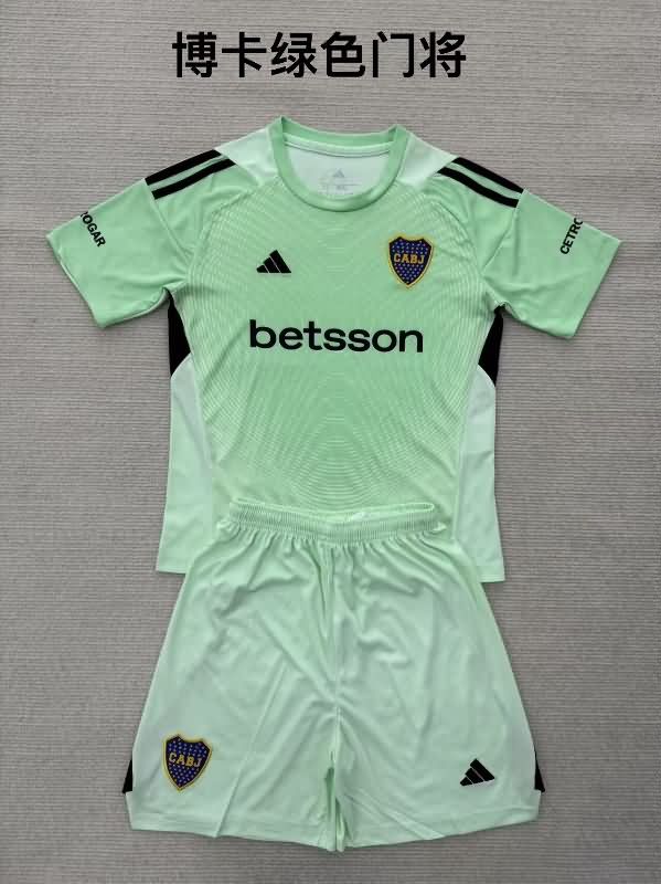Kids Boca Juniors 25/26 Goalkeeper Green Soccer Jersey And Shorts Kids Boca Juniors 25/26 Goalkeeper Green Soccer Jersey And Shorts