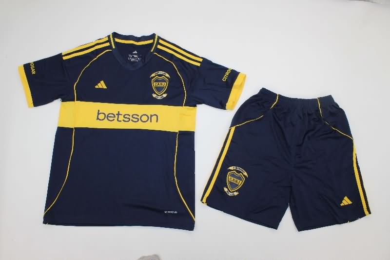 Kids Boca Juniors 25/26 Home Soccer Jersey And Shorts Kids Boca Juniors 25/26 Home Soccer Jersey And Shorts