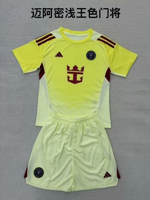 Kids Inter Miami 2025 Goalkeeper Yellow Soccer Jersey And Shorts Kids Inter Miami 2025 Goalkeeper Yellow Soccer Jersey And Shorts