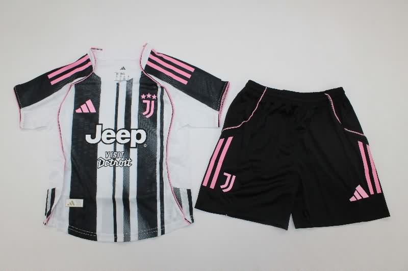 Kids Juventus 25/26 Home Soccer Jersey And Shorts (Player) Kids Juventus 25/26 Home Soccer Jersey And Shorts (Player)