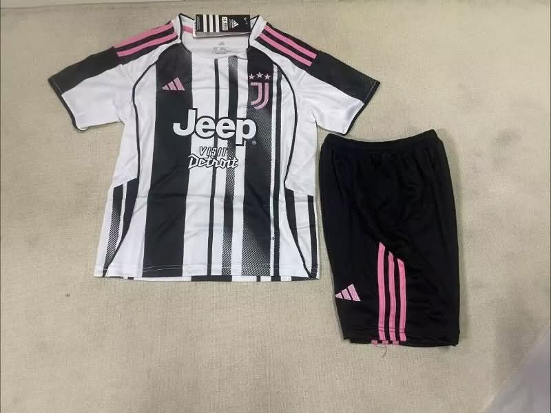 Kids Juventus 25/26 Home Soccer Jersey And Shorts With Sponsor Kids Juventus 25/26 Home Soccer Jersey And Shorts With Sponsor