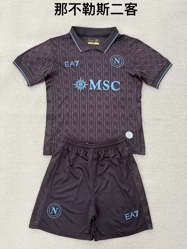 Kids Napoli 25/26 Third Soccer Jersey And Shorts Kids Napoli 25/26 Third Soccer Jersey And Shorts