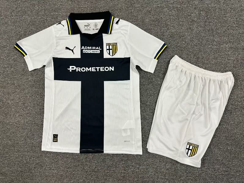 Kids Parma 25/26 Home Soccer Jersey And Shorts Kids Parma 25/26 Home Soccer Jersey And Shorts