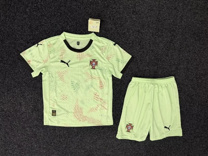 Kids Portugal 2025 Female EURO Away Soccer Jersey And Shorts Kids Portugal 2025 Female EURO Away Soccer Jersey And Shorts