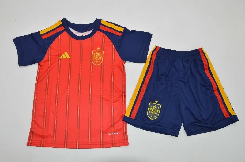 Kids Spain 2026 Home Soccer Jersey And Shorts Kids Spain 2026 Home Soccer Jersey And Shorts